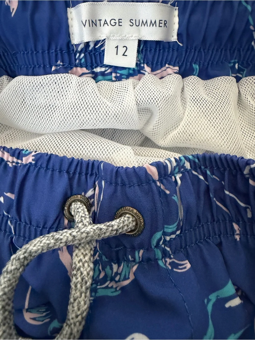 Boys’ Navy Flamingo Print Swim Shorts